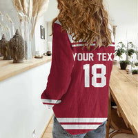 Latvia Hockey Pride Custom Women Casual Shirt Baltic Ice Warriors