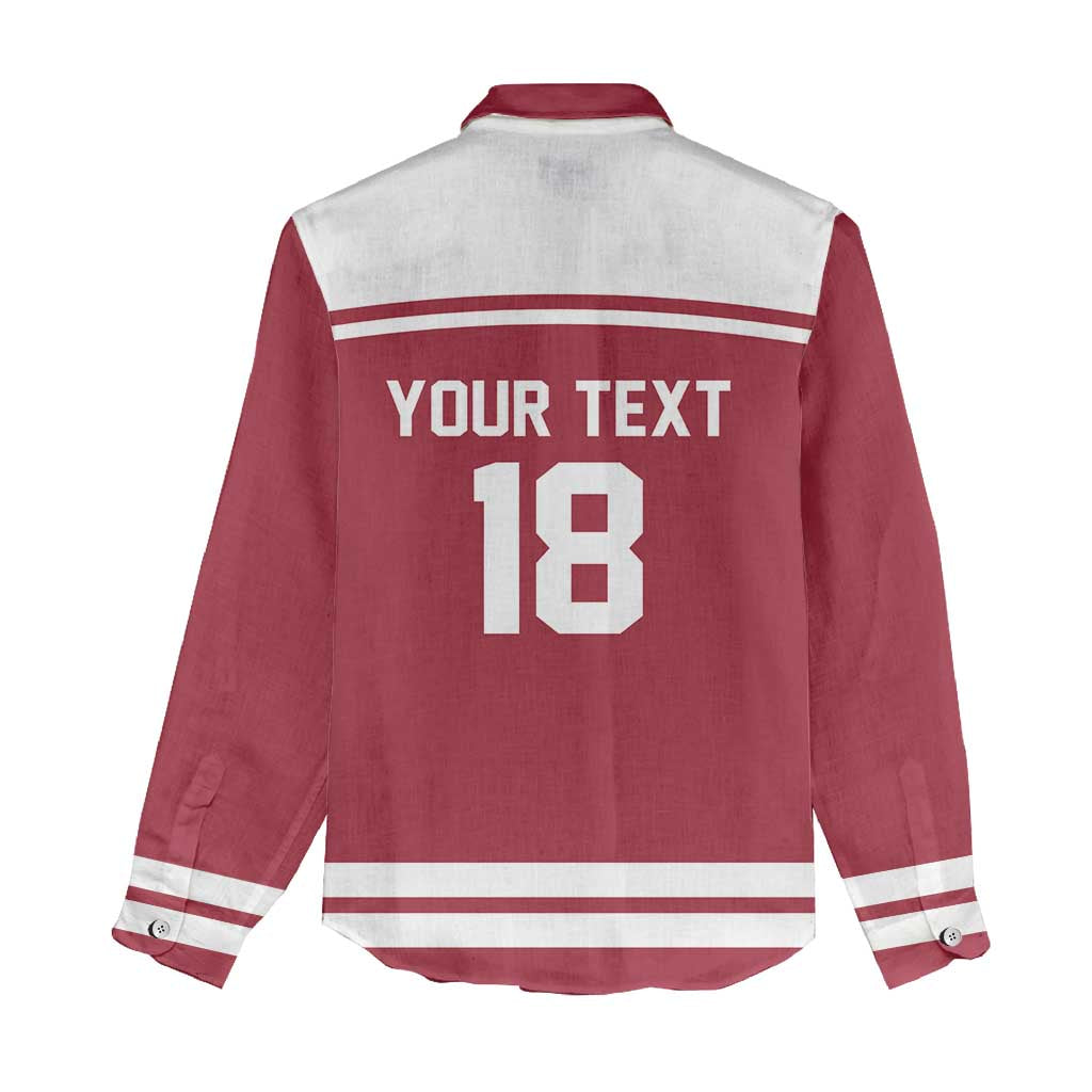 Latvia Hockey Pride Custom Women Casual Shirt Baltic Ice Warriors