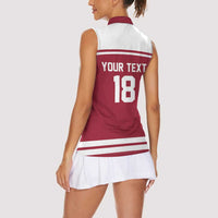 Latvia Hockey Pride Custom Women Sleeveless Polo Shirt Baltic Ice Warriors