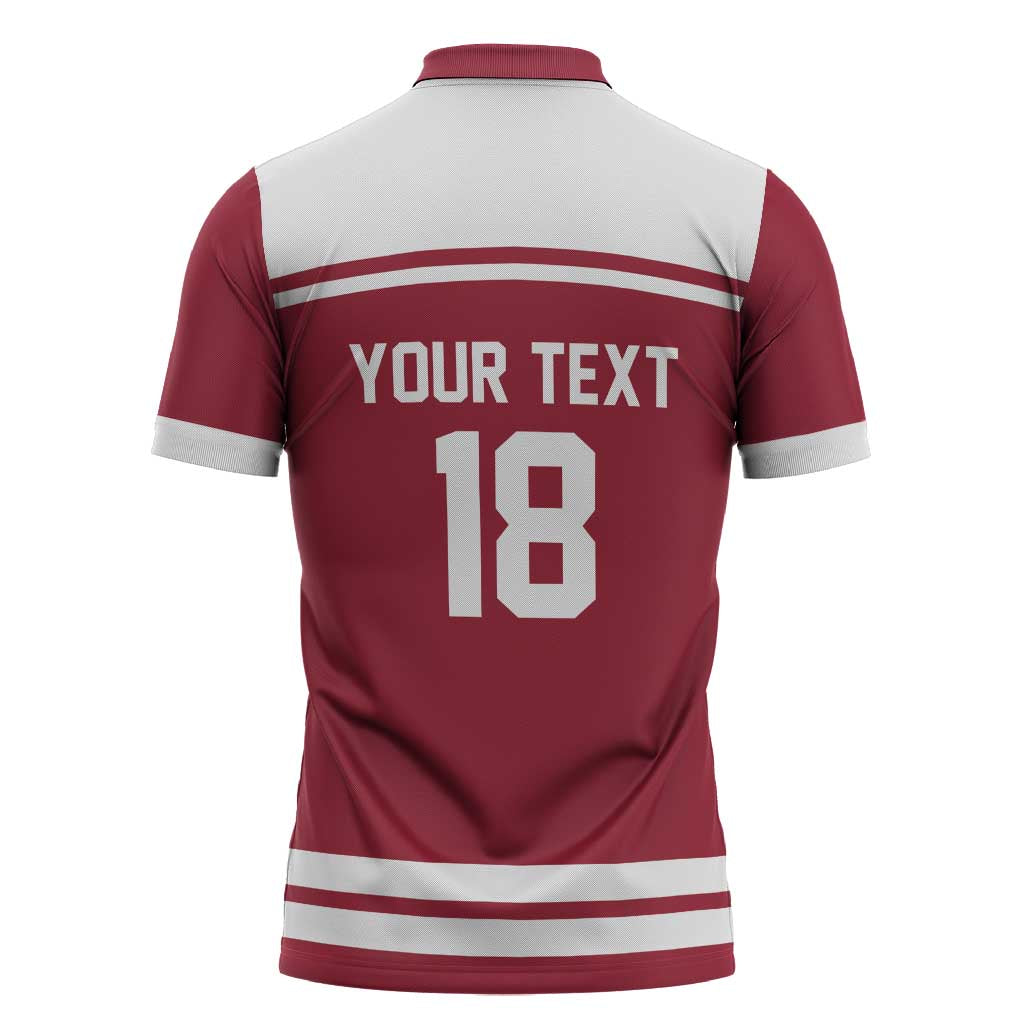 Latvia Hockey Pride Custom Zipper Polo Shirt Baltic Ice Warriors