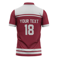Latvia Hockey Pride Custom Zipper Polo Shirt Baltic Ice Warriors