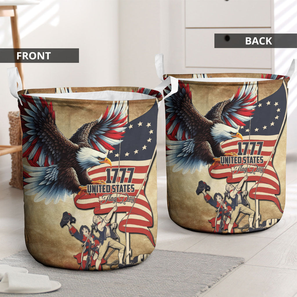 United States Flag Day Eagle 1777 Laundry Basket Patriotic American Flag