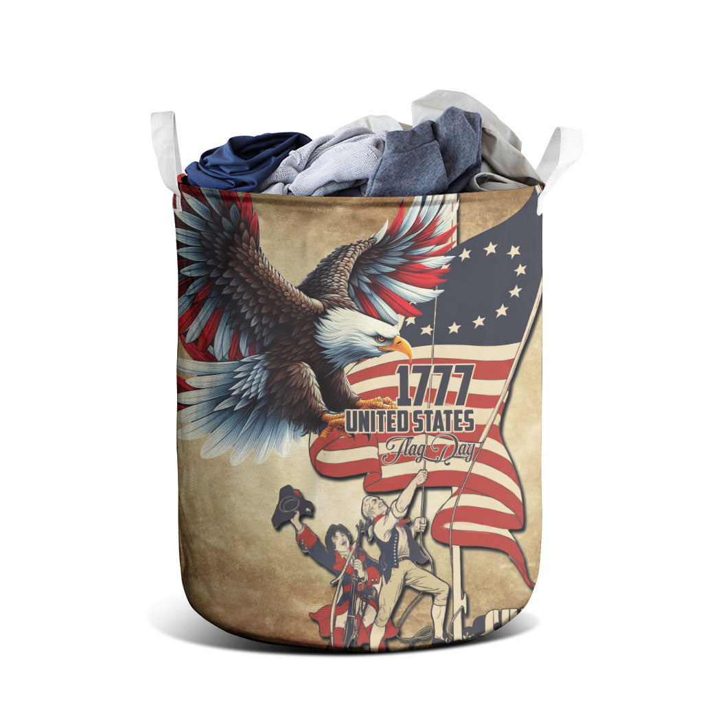 United States Flag Day Eagle 1777 Laundry Basket Patriotic American Flag