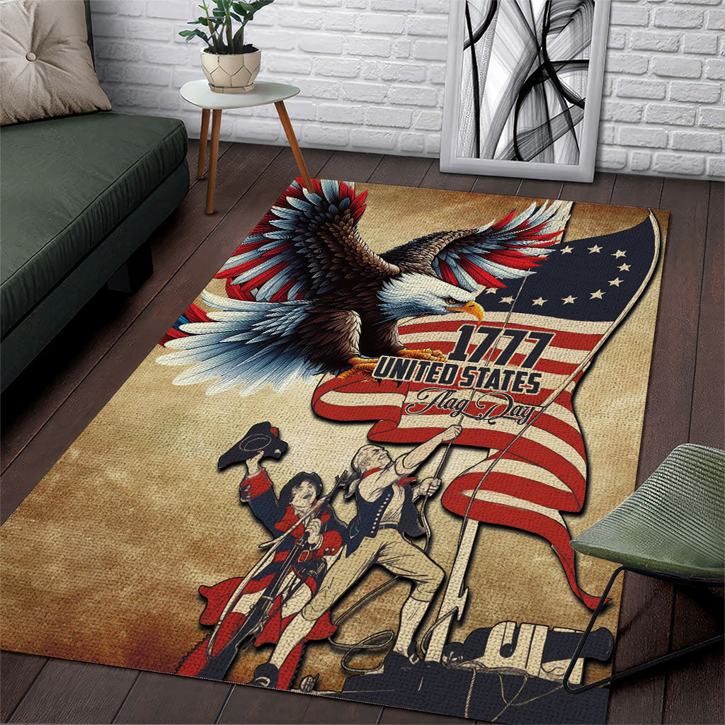 United States Flag Day Eagle 1777 Area Rug Patriotic American Flag