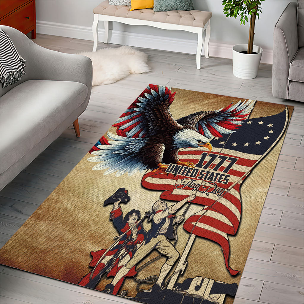 United States Flag Day Eagle 1777 Area Rug Patriotic American Flag