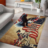 United States Flag Day Eagle 1777 Area Rug Patriotic American Flag