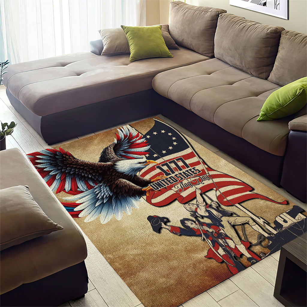 United States Flag Day Eagle 1777 Area Rug Patriotic American Flag