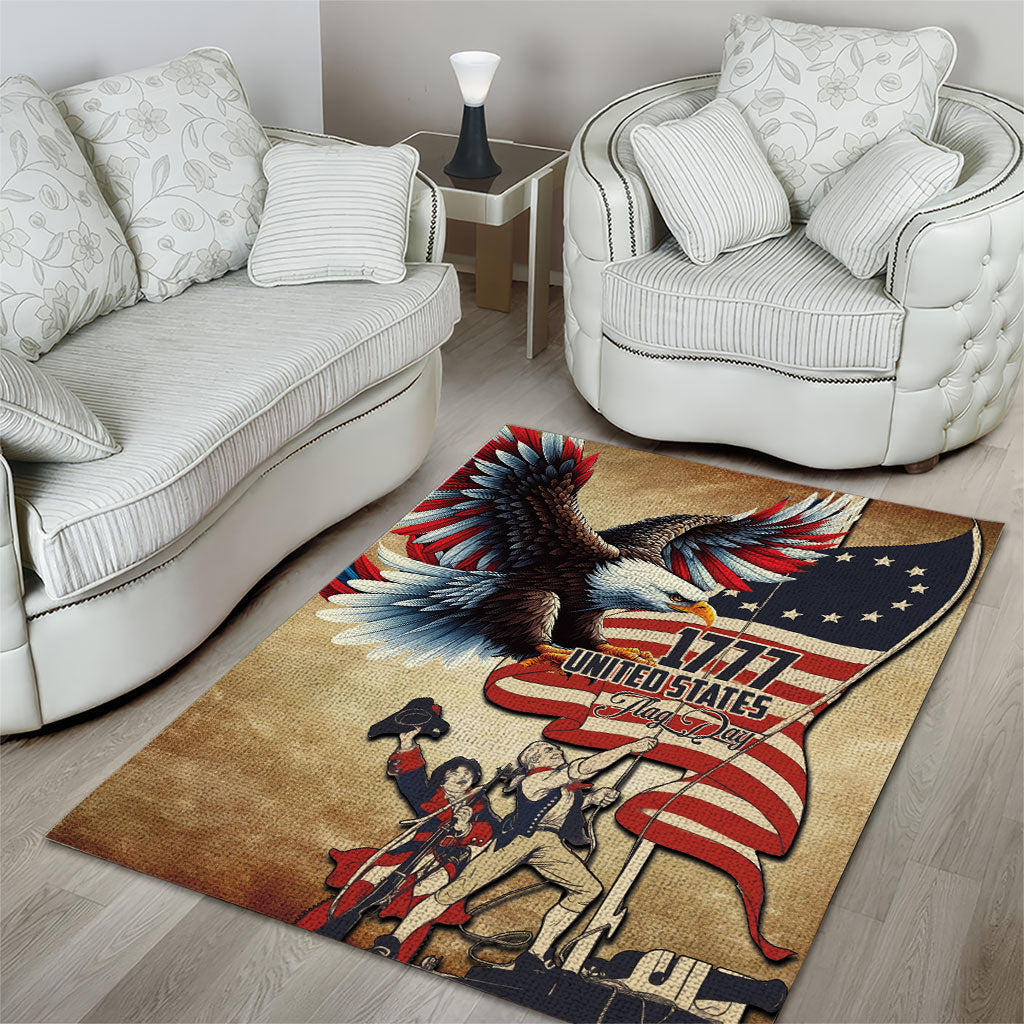 United States Flag Day Eagle 1777 Area Rug Patriotic American Flag