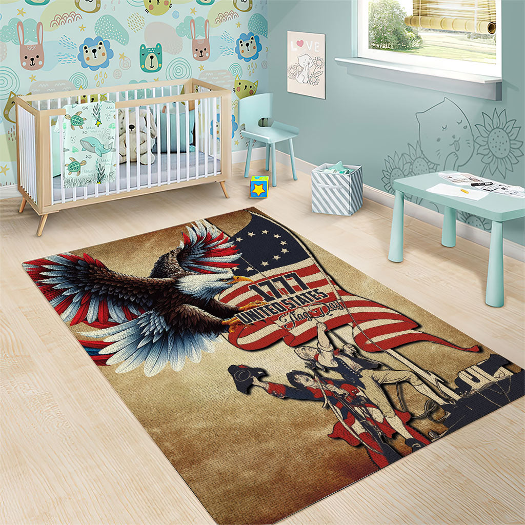 United States Flag Day Eagle 1777 Area Rug Patriotic American Flag