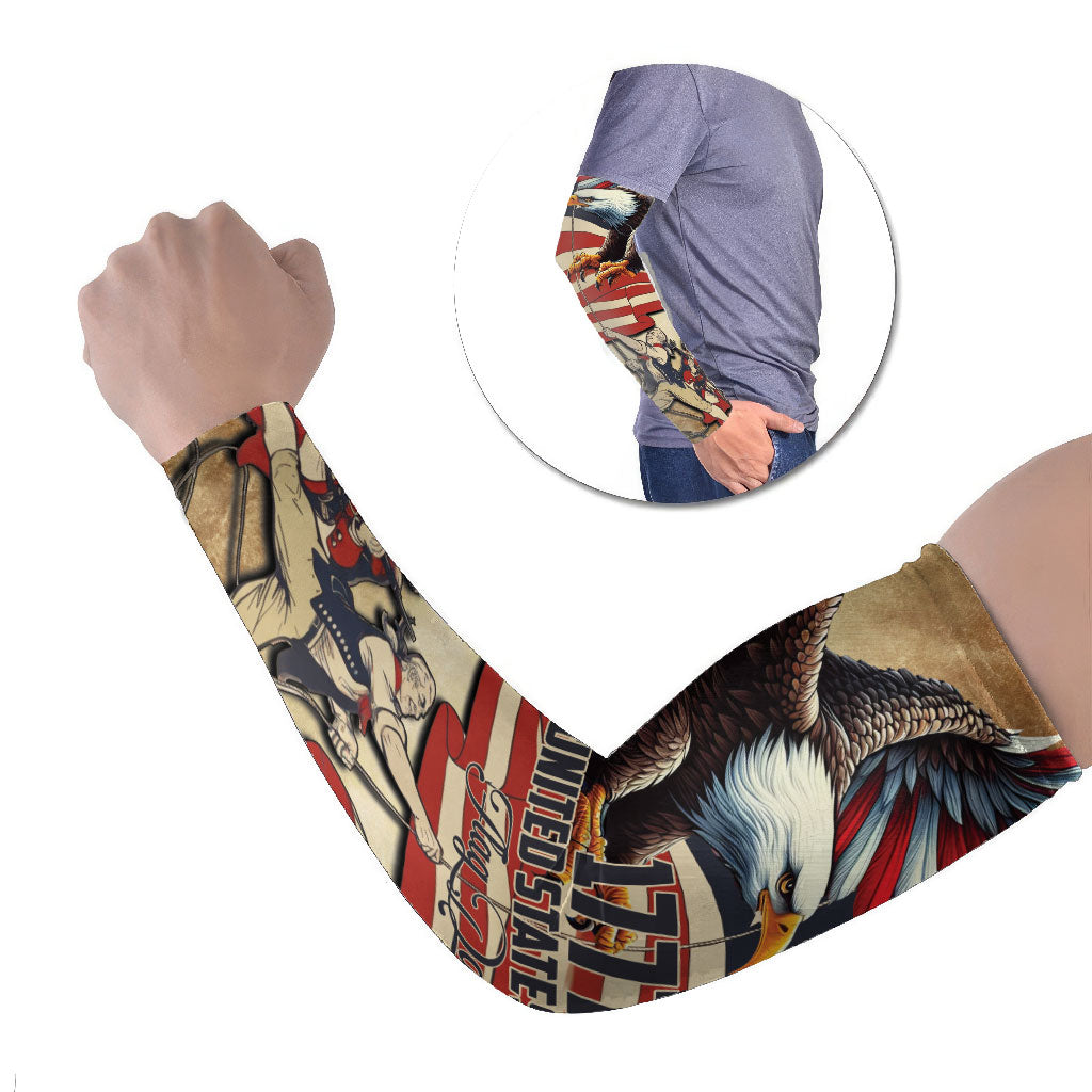 United States Flag Day Eagle 1777 Arm Sleeves Patriotic American Flag