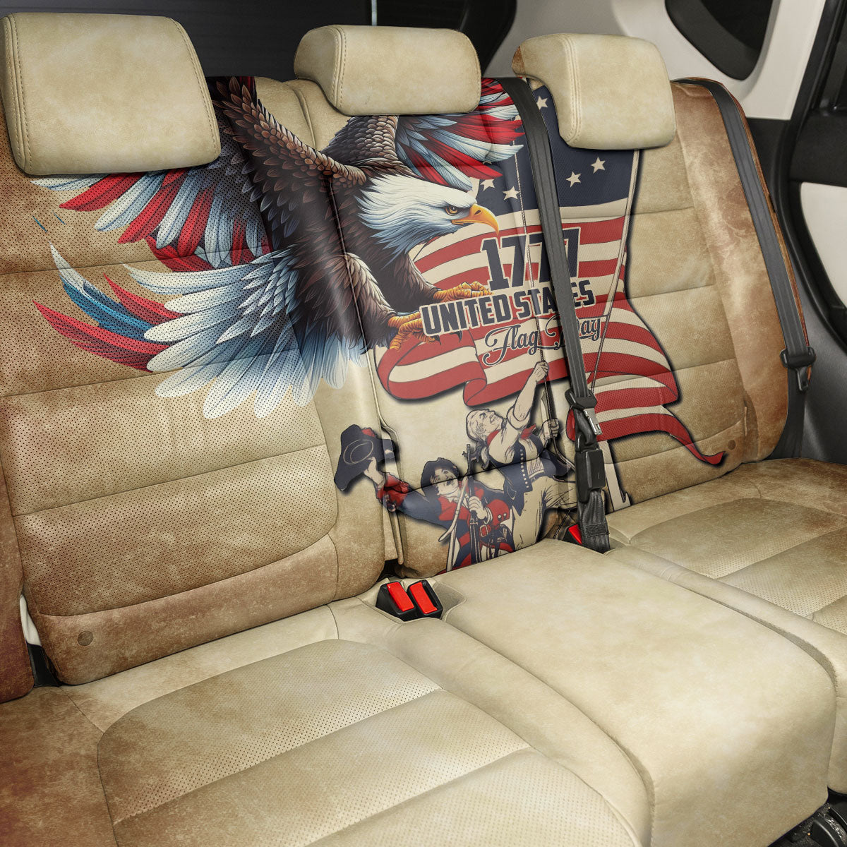 United States Flag Day Eagle 1777 Back Car Seat Cover Patriotic American Flag