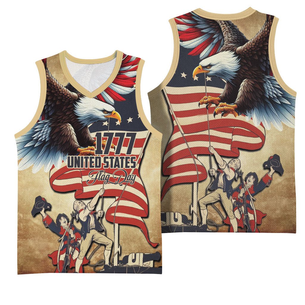 United States Flag Day Eagle 1777 Basketball Jersey Patriotic American Flag