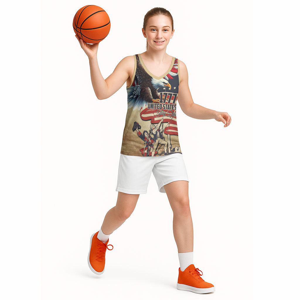 United States Flag Day Eagle 1777 Basketball Jersey Patriotic American Flag