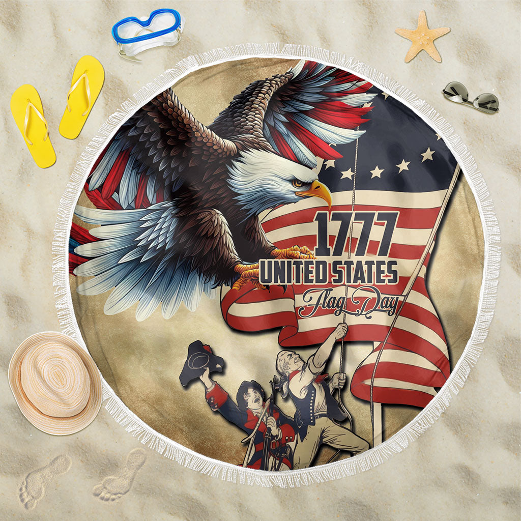 United States Flag Day Eagle 1777 Beach Blanket Patriotic American Flag