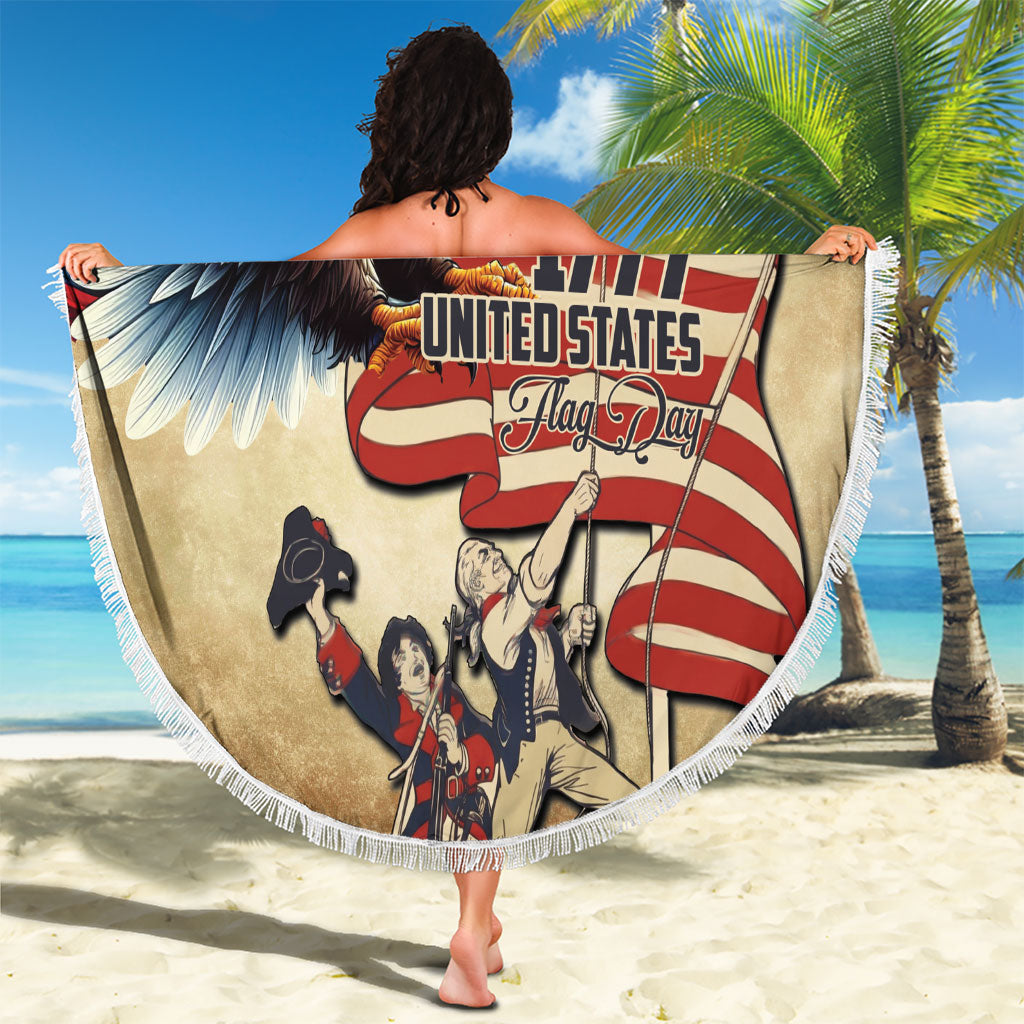 United States Flag Day Eagle 1777 Beach Blanket Patriotic American Flag