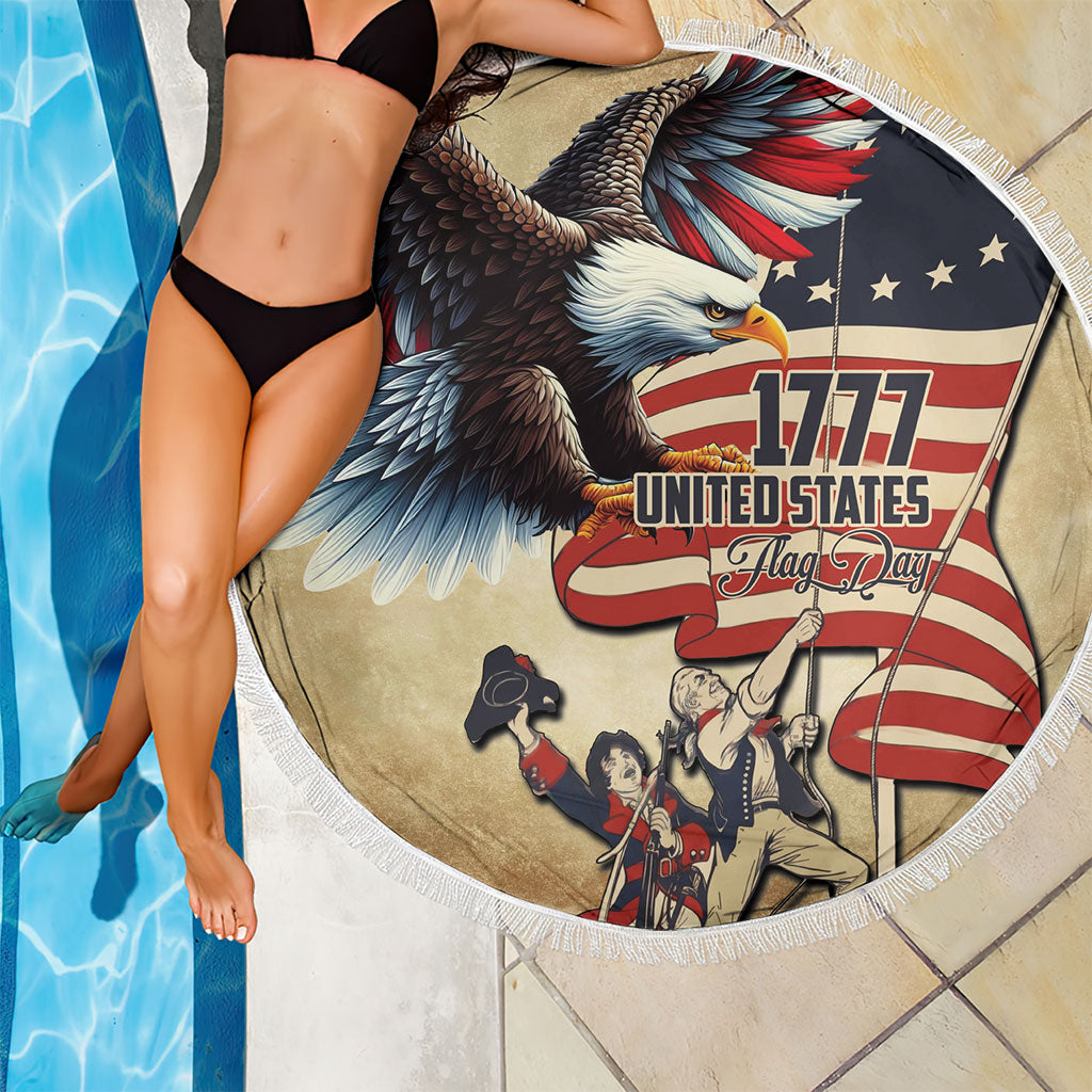 United States Flag Day Eagle 1777 Beach Blanket Patriotic American Flag