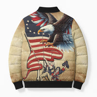 United States Flag Day Eagle 1777 Bomber Puffer Jacket Patriotic American Flag