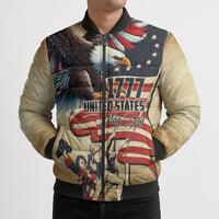 United States Flag Day Eagle 1777 Bomber Puffer Jacket Patriotic American Flag