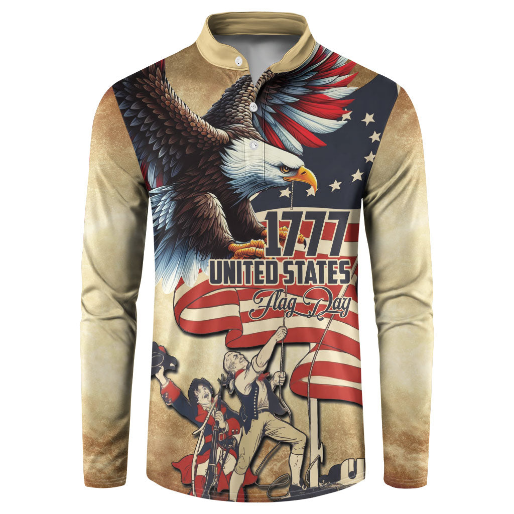 United States Flag Day Eagle 1777 Button Sweatshirt Patriotic American Flag