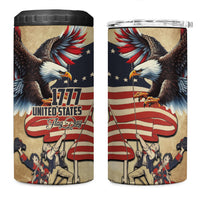 United States Flag Day Eagle 1777 4 in 1 Can Cooler Tumbler Patriotic American Flag