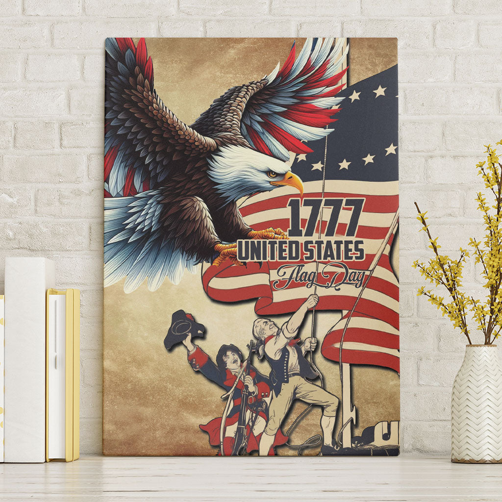 United States Flag Day Eagle 1777 Canvas Wall Art Patriotic American Flag