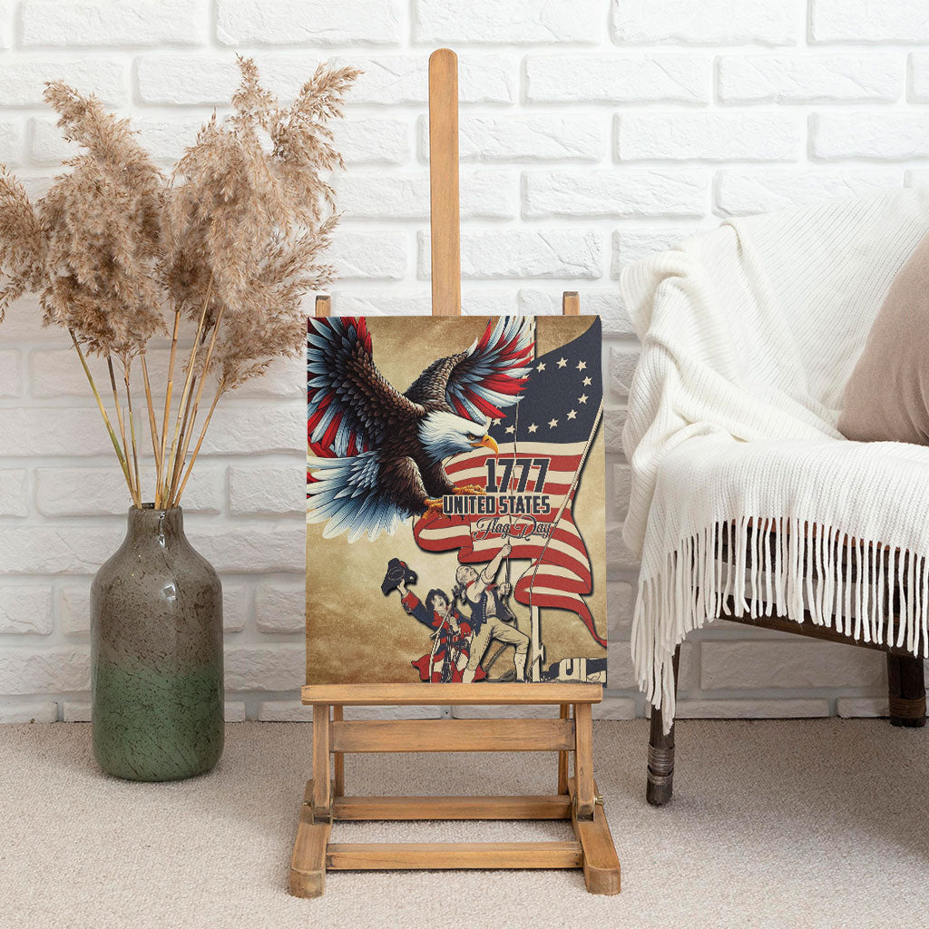 United States Flag Day Eagle 1777 Canvas Wall Art Patriotic American Flag