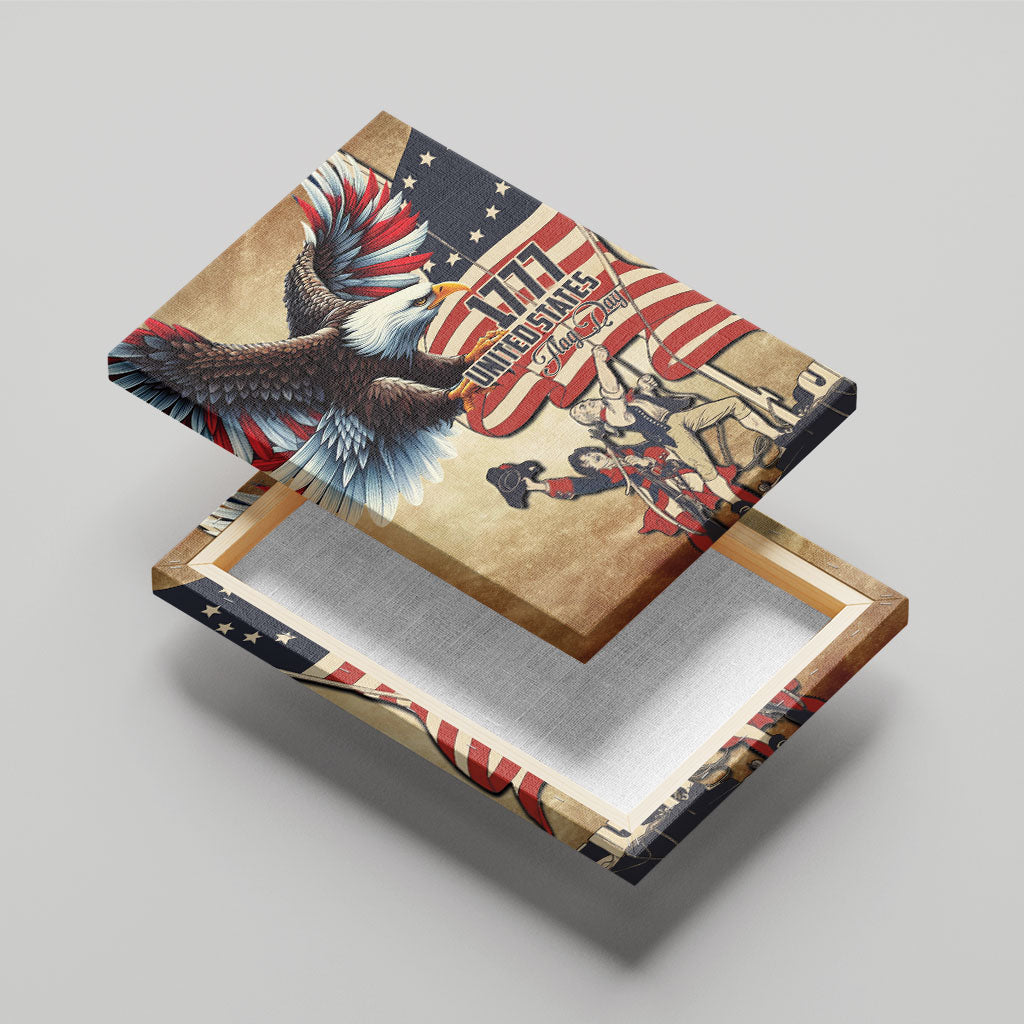 United States Flag Day Eagle 1777 Canvas Wall Art Patriotic American Flag