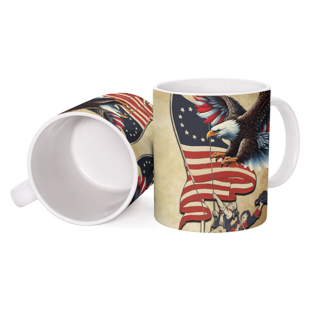 United States Flag Day Eagle 1777 Ceramic Mug Patriotic American Flag