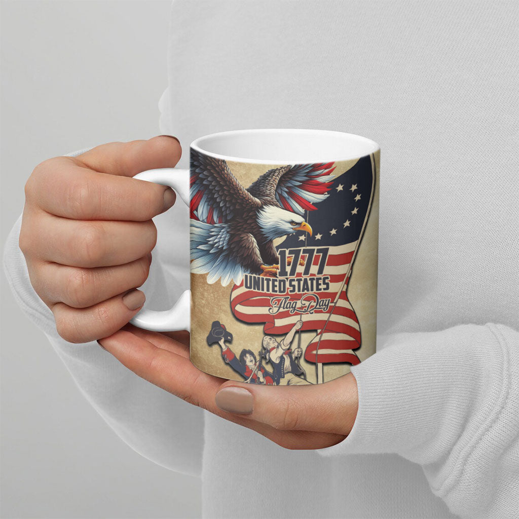 United States Flag Day Eagle 1777 Ceramic Mug Patriotic American Flag
