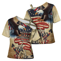 United States Flag Day Eagle 1777 Cross Shoulder Shirt Patriotic American Flag