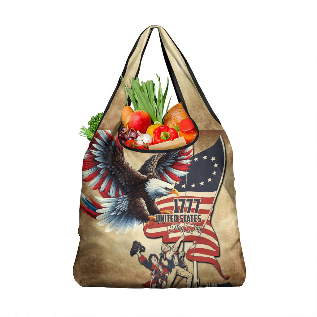 United States Flag Day Eagle 1777 Grocery Bag Patriotic American Flag