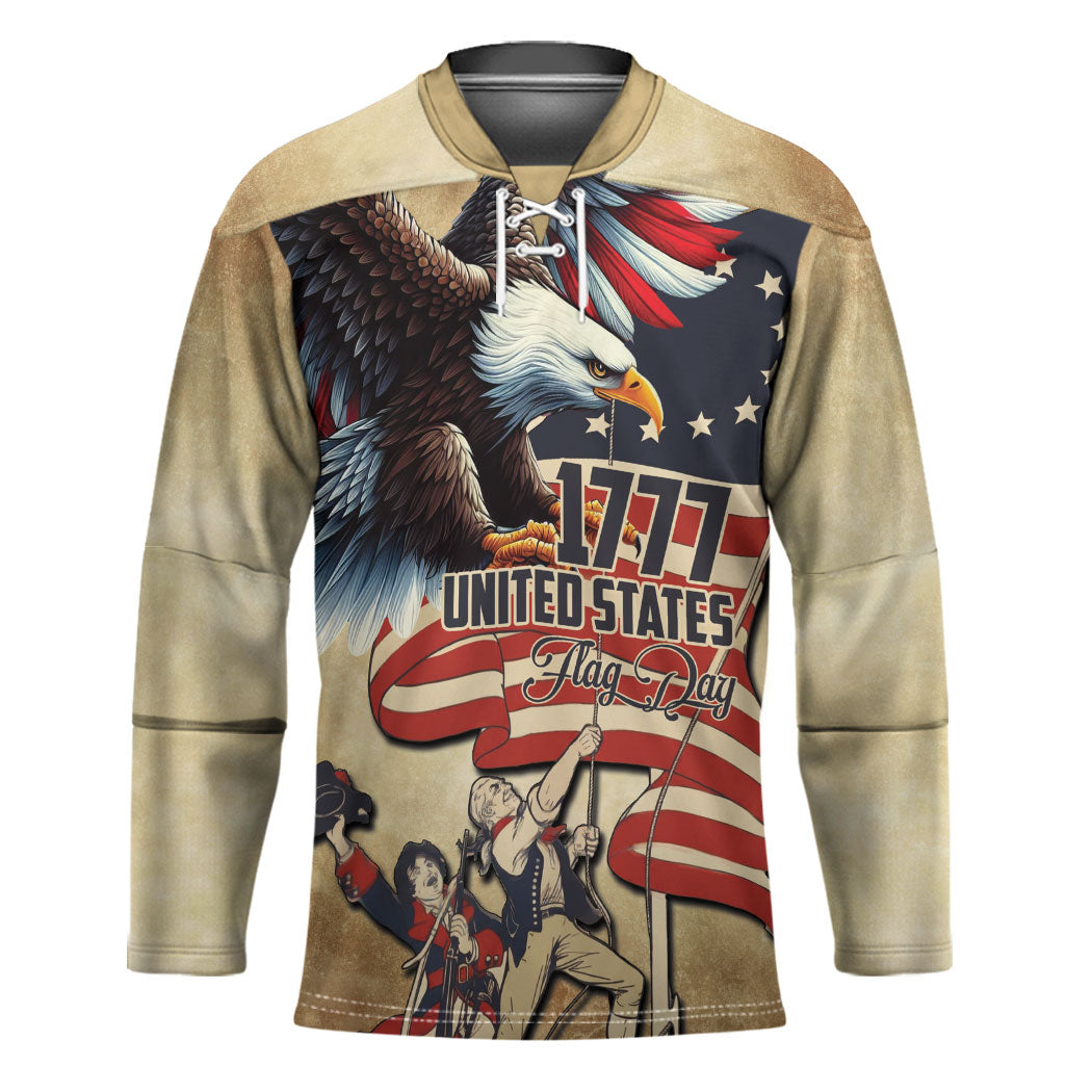 United States Flag Day Eagle 1777 Hockey Jersey Patriotic American Flag