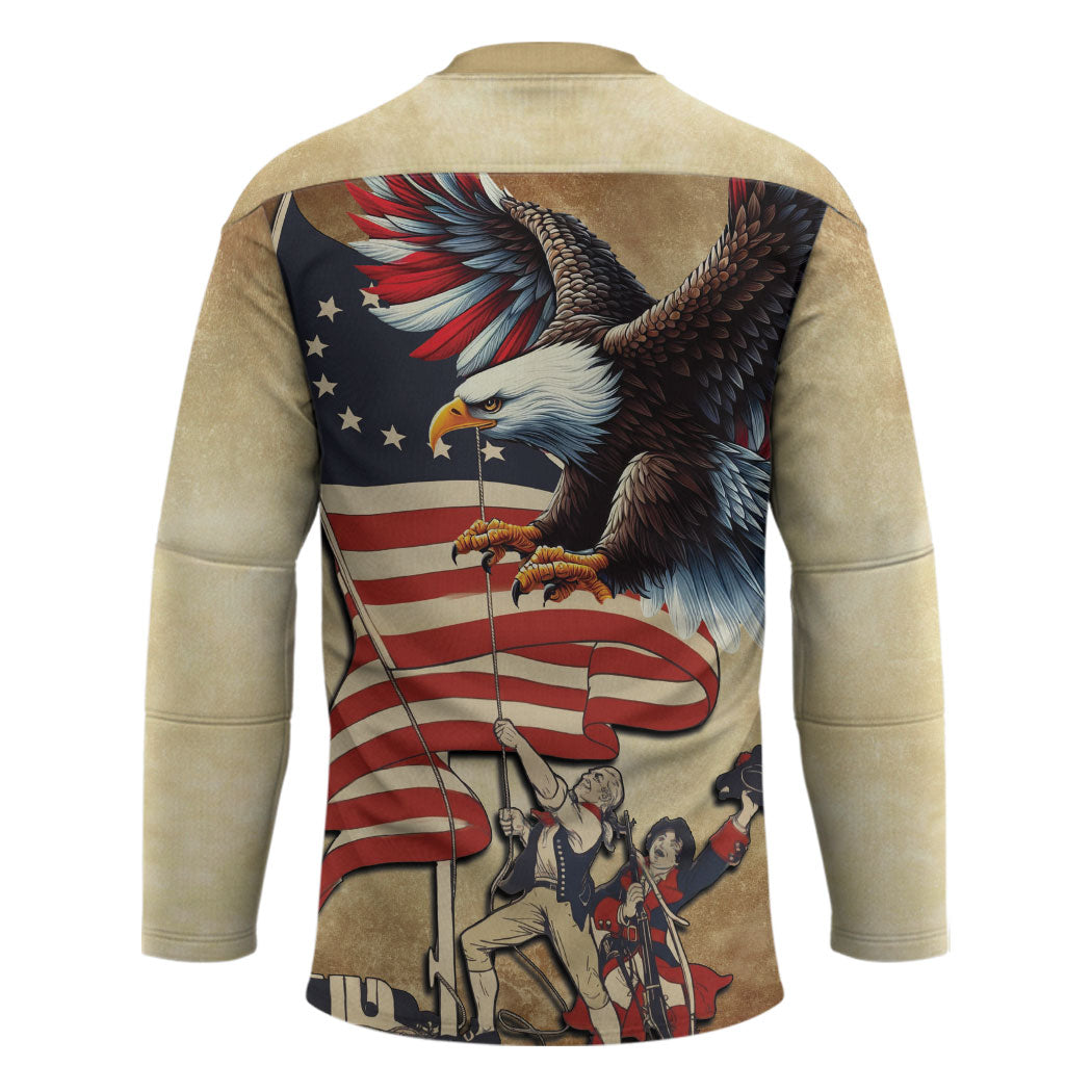 United States Flag Day Eagle 1777 Hockey Jersey Patriotic American Flag