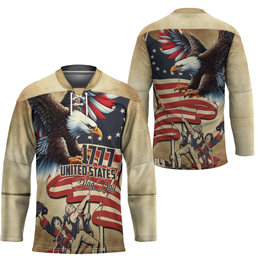 United States Flag Day Eagle 1777 Hockey Jersey Patriotic American Flag