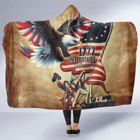 United States Flag Day Eagle 1777 Hooded Blanket Patriotic American Flag