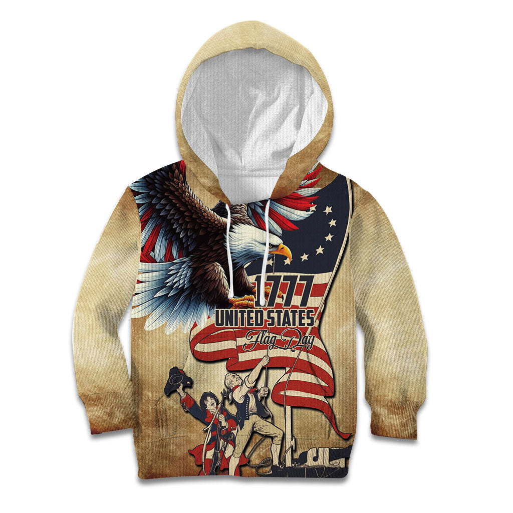United States Flag Day Eagle 1777 Kid Hoodie Patriotic American Flag