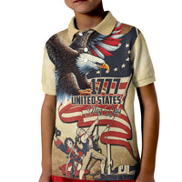 United States Flag Day Eagle 1777 Kid Polo Shirt Patriotic American Flag