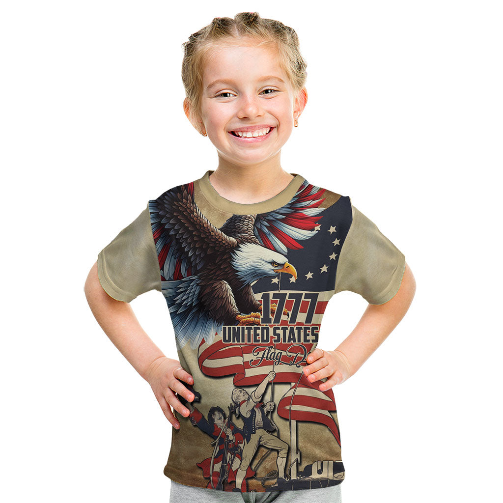 United States Flag Day Eagle 1777 Kid T Shirt Patriotic American Flag