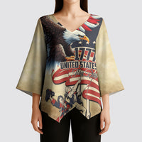 United States Flag Day Eagle 1777 Kimono Sleeve Blouse Patriotic American Flag