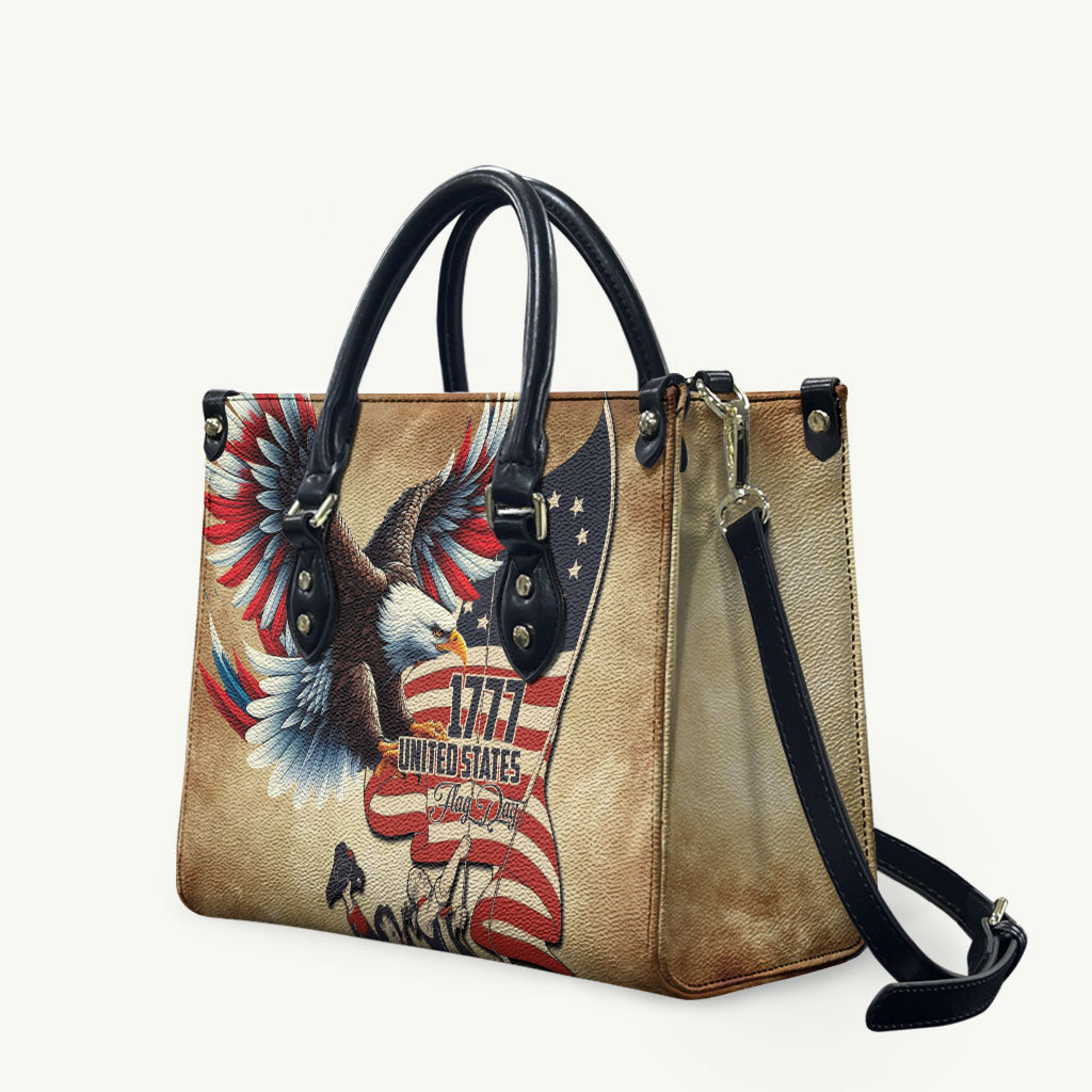 United States Flag Day Eagle 1777 Leather Bag Patriotic American Flag