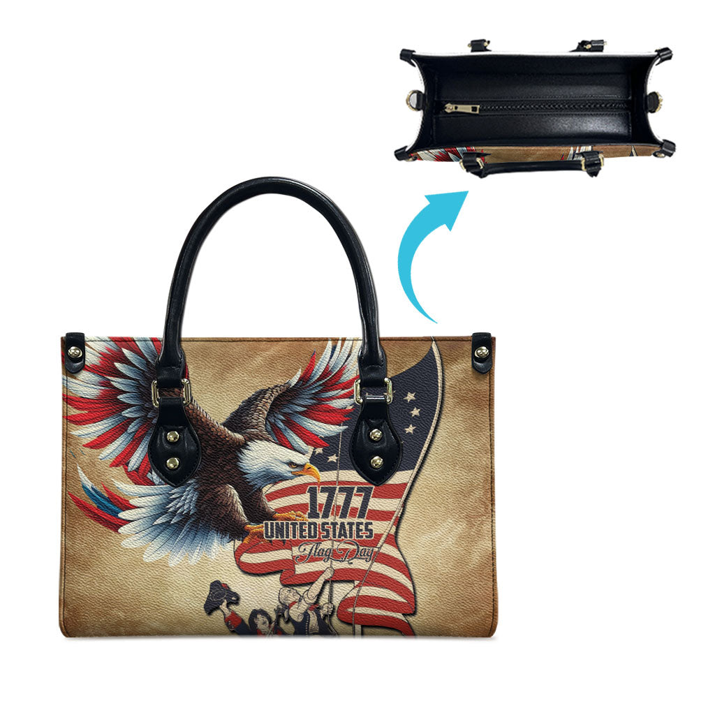 United States Flag Day Eagle 1777 Leather Bag Patriotic American Flag