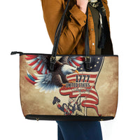 United States Flag Day Eagle 1777 Leather Tote Bag Patriotic American Flag