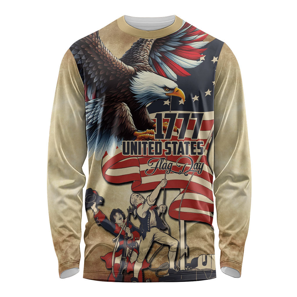 United States Flag Day Eagle 1777 Long Sleeve Shirt Patriotic American Flag