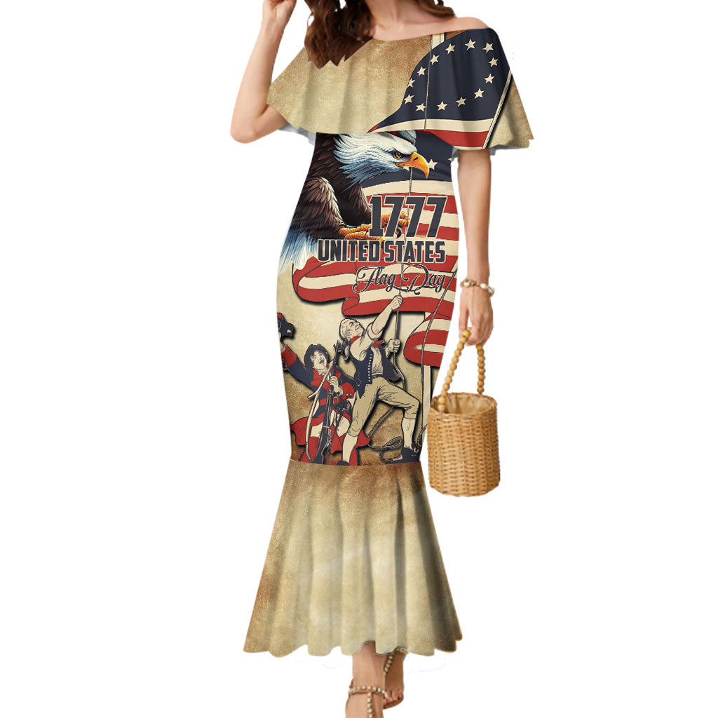 United States Flag Day Eagle 1777 Mermaid Dress Patriotic American Flag