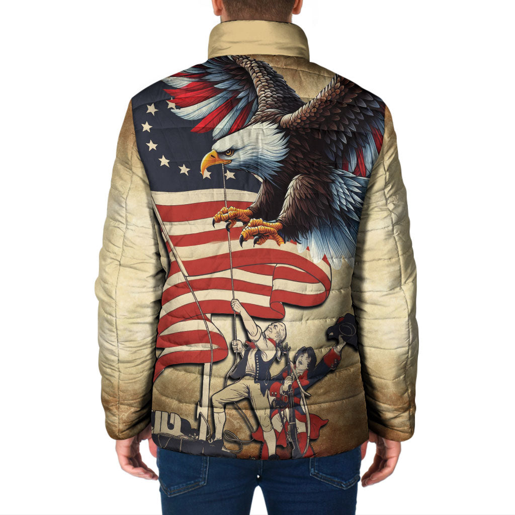 United States Flag Day Eagle 1777 Padded Jacket Patriotic American Flag