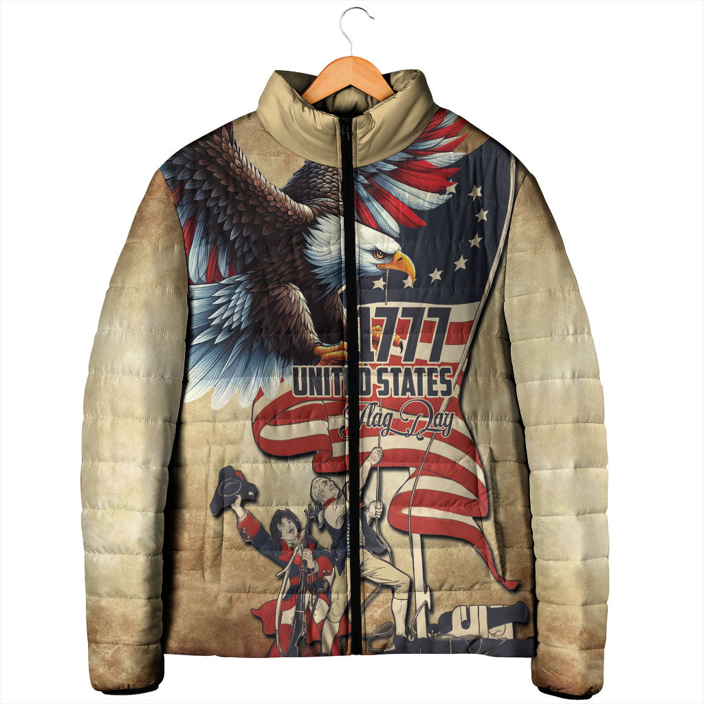 United States Flag Day Eagle 1777 Padded Jacket Patriotic American Flag