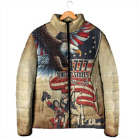United States Flag Day Eagle 1777 Padded Jacket Patriotic American Flag