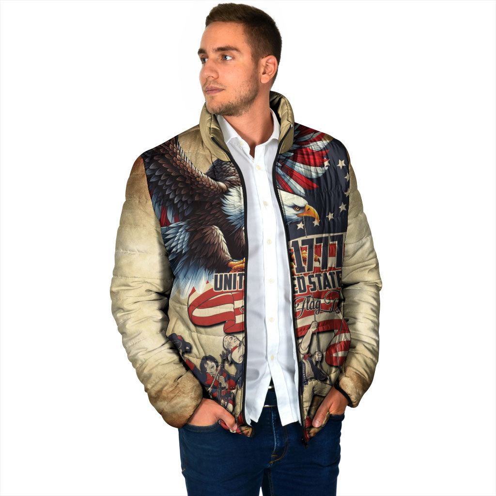 United States Flag Day Eagle 1777 Padded Jacket Patriotic American Flag