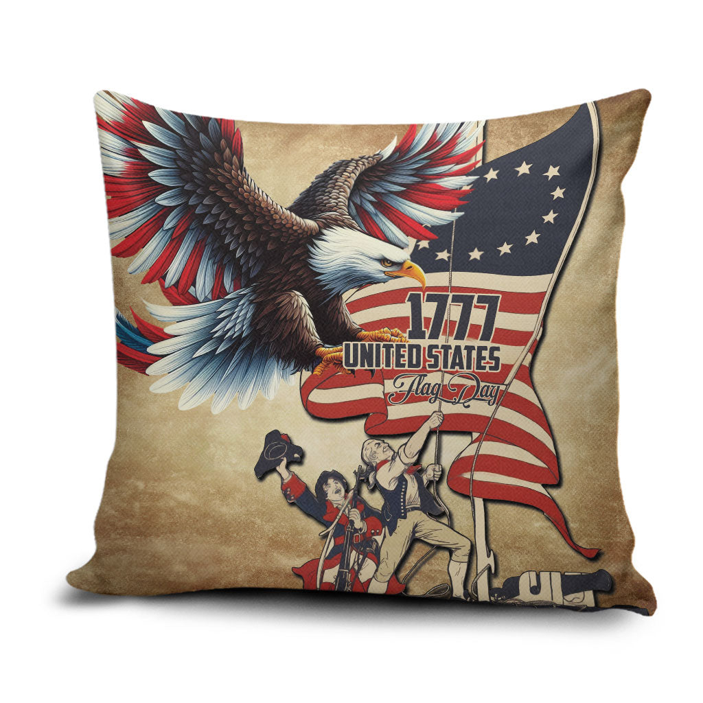 United States Flag Day Eagle 1777 Pillow Cover Patriotic American Flag
