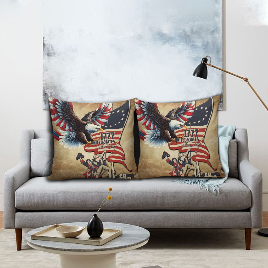 United States Flag Day Eagle 1777 Pillow Cover Patriotic American Flag